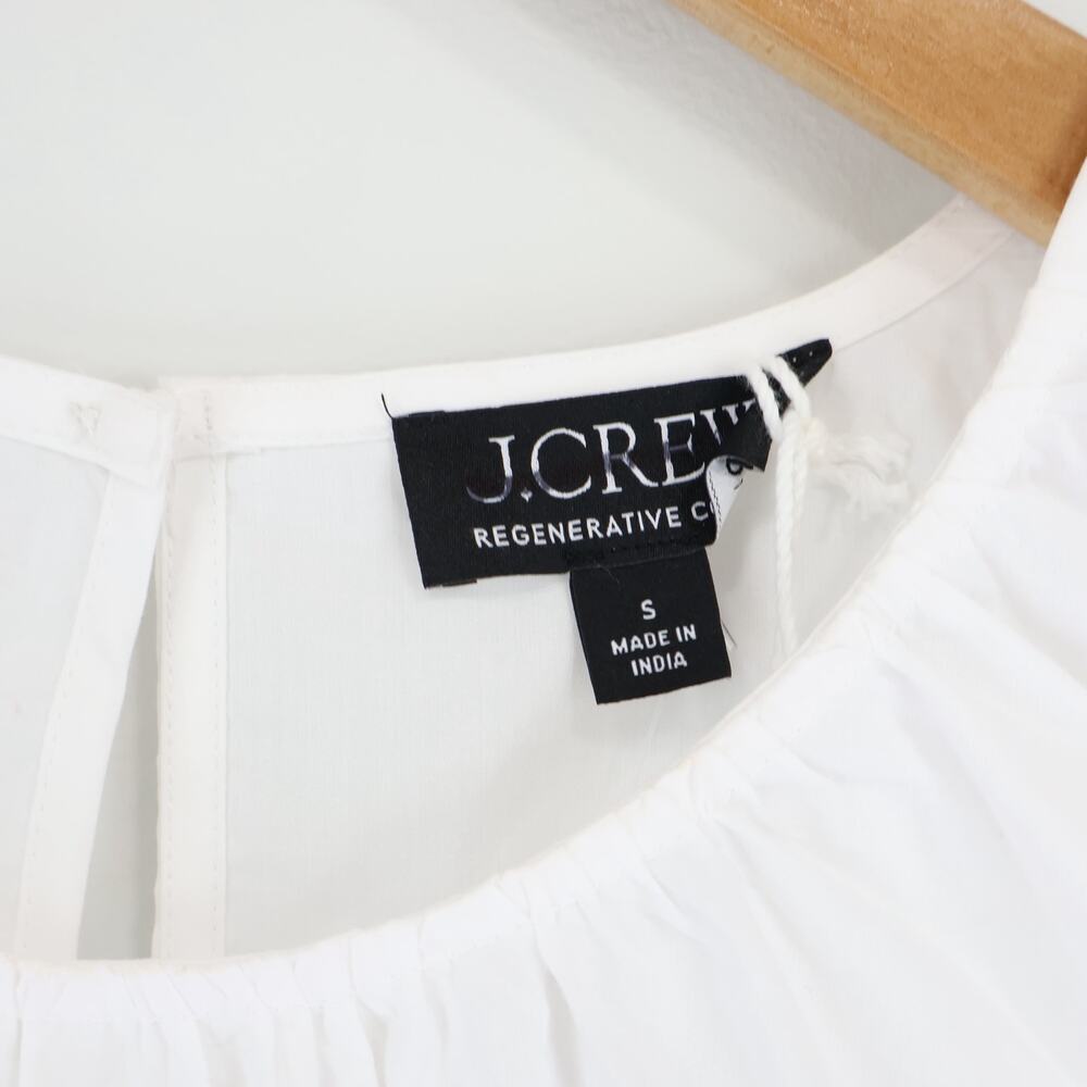 NWT J.Crew Hyacinth Smocked Top In 100% Cotton Poplin White Size Small - Picture 6 of 8